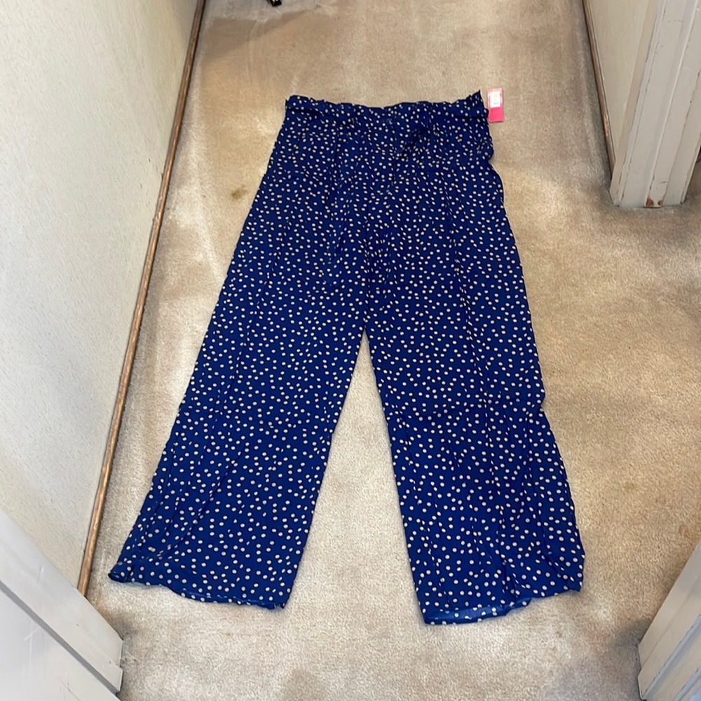 BRAND NEW: with tags  navy blue polka dot lounge pants